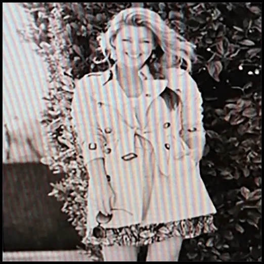 Portrait with moire artifacts on clothes